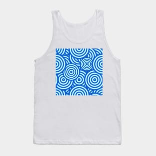 Two Blues Concentric Circles Pattern Tank Top